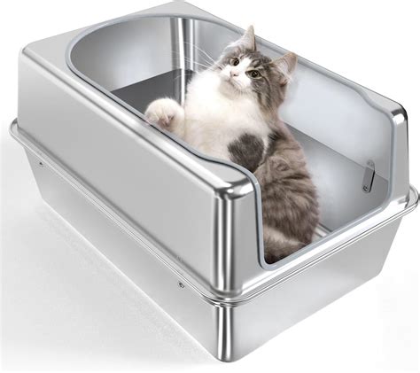 deep stainless steel litter box|stainless steel litter box pros.